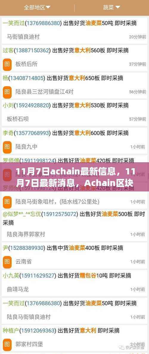 Achain区块链技术最新进展与创新应用消息(11月7日更新)