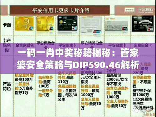 一码一肖中奖秘籍揭秘：管家婆安全策略与DIP590.46解析