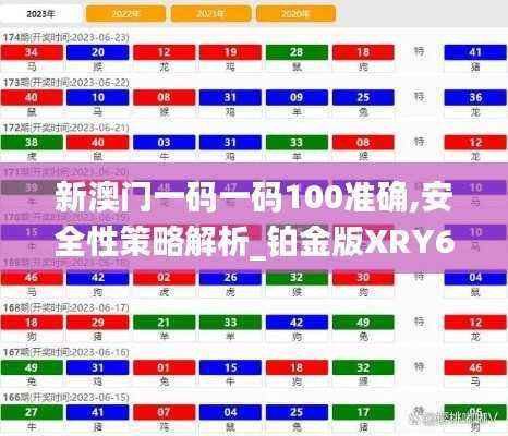 新澳门一码一码100准确,安全性策略解析_铂金版XRY604.68