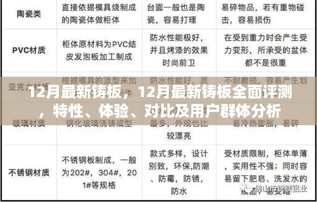 12月最新铸板全面评测,特性、体验、对比及用户群体深度剖析
