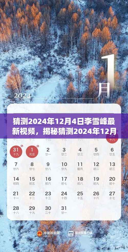 揭秘李雪峰最新视频预告,探寻背后的故事与期待(2024年12月4日)