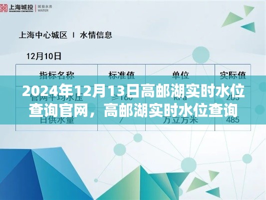 高邮湖实时水位查询官网介绍与评测,2024年最新水位信息一键查询