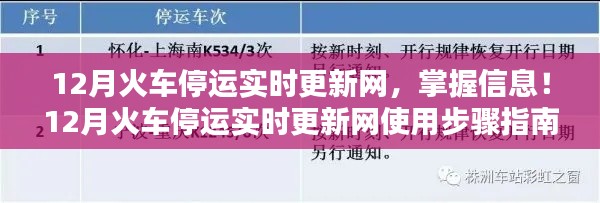 掌握最新火车停运信息,12月火车停运实时更新网及使用指南