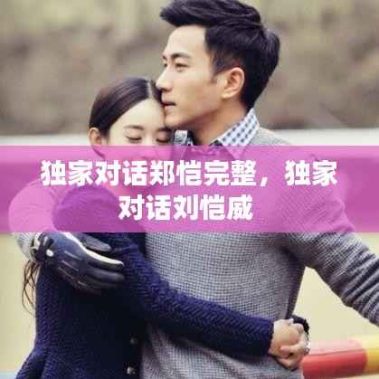 独家对话郑恺完整,独家对话刘恺威