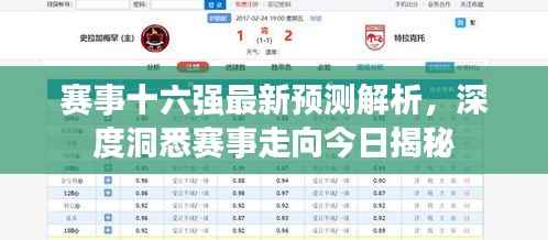 赛事十六强最新预测解析,深度洞悉赛事走向今日揭秘