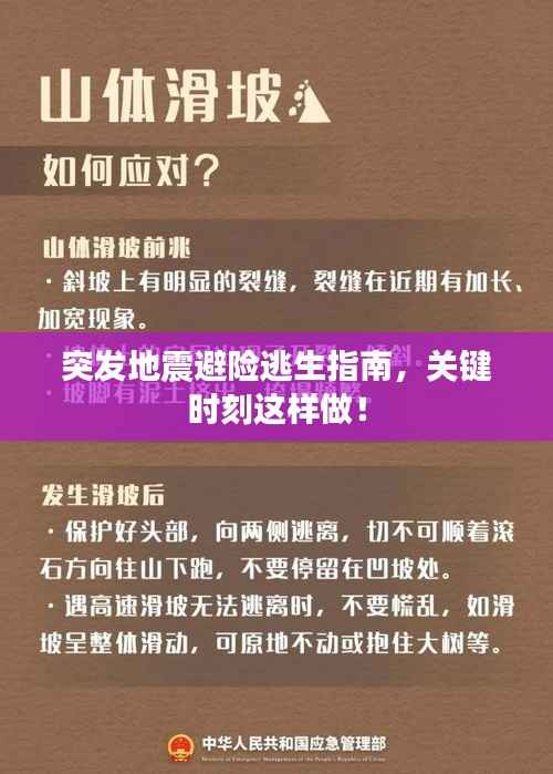 突发地震避险逃生指南,关键时刻这样做!