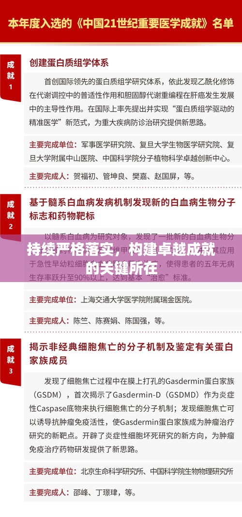 持续严格落实,构建卓越成就的关键所在